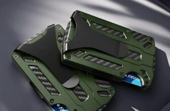 Ridge Style Elite Green Carbon Fibre Men’s Business Minimalist RFID Card Wallet