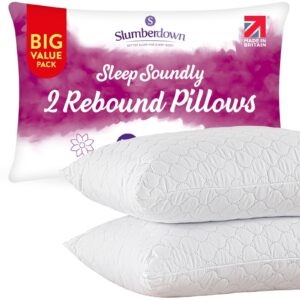 Slumberdown Sleep Soundly Rebound Firm Support Side Sleeper Pillow, 2 Pack