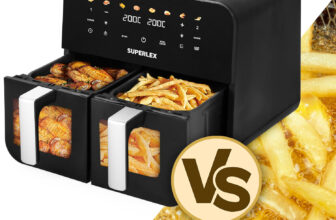 10-in-1 Air Fryer Double Digital Display Rapid Healthy Cooker Dual Basket 9L XXL