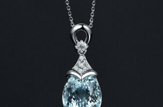 Women Lady 925 Silver Aquamarine Gemstone Pendant Necklace Valentine’s Day Gift