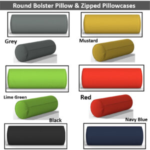 Bolster Pillow OR Pillowcase Round Shape Neck Back knee Support All Size 6 Color