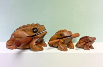 Frog Guiro Musical Percussion Instrument Wooden Hand Carved Fair Trade Animal
