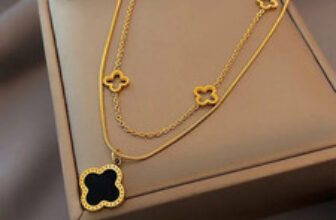 Double Layered Clover Necklace Stainless Steel