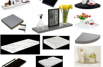 HIGH GLOSS FLOATING SHELF SHELVES DISPLAY UNIT WALL MOUNTED BOOKCASE MEDIA SHELF