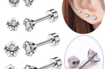 Dainty Gem Stud 2mm–8mm | Flat Back Cartilage Piercing | UK Seller Ladies Set CZ