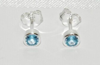 Sterling Silver 925 Aquamarine Stud Earrings – March Birthstone