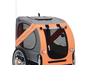 vidaXL Pet Bike Trailer Orange and Grey