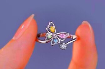 Vintage Colourful Butterfly Adjustable Ring 925 Sterling Silver Women Jewellery