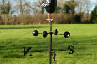 Crow Weather Vane Decorative Black Metal Wind Spinner Garden Decor