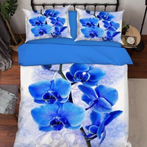3D Blue Flowers 675 Bed Pillowcases Quilt Duvet Cover Set Single King UK Lemon