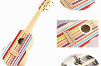 Lelin Wooden Striped Decor Guitar Children Musical Instrument Play Music 3+