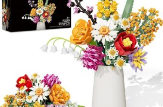 Flowers Bouquet Building Set for Adult, 1070PCS Artificial Plant Icons Flower Ki