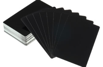 0.21mm Metal Business Cards Laser Engraving Aluminum Name Card, Black 100pcs