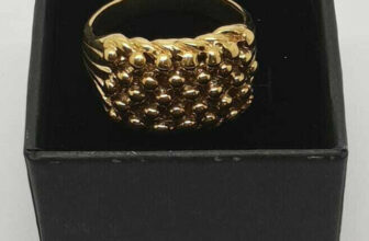 9ct Yellow Gold 5 Row Keeper Ring Size 11.5g P-Z *HALLMARKED* *FREE DELIVERY*