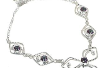 Mystic Topaz Gemstone Handmade 925 Sterling silver Jewelry Necklace Size 18″
