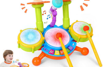 Kids Toddler First Drum kit Set With Mic & Instrument CHILDREN MUSICAL TOY GIFTS