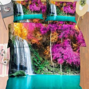 3D Autumn Mountain 66 Bed Pillowcases Quilt Duvet Cover Set Single King UK Lemon