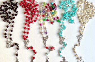 BIG SALE!!!! Crucifix Madonna Necklace Rosary Beads Church Christening Christmas