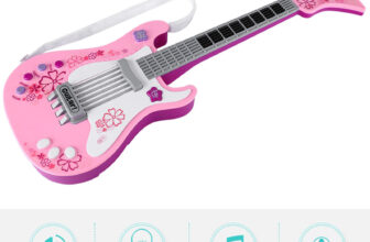 Kids Guitarw Guitar Toy Light Musical Instrument Toy 4 Animal Songs Kids Bass