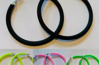 Neon Hoop Earrings 3.5cm, Bright Colours, 80’s, Festivals, Disco themed