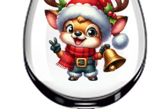 12x Watercolor Christmas Funny Reindeer Vinyl Sticker Decal Wine Glass Mug Cup