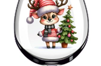 12x Watercolor Christmas Funny Reindeer Vinyl Sticker Decal Wine Glass Van Car