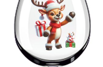 12x Colourful Christmas Reindeer Snowman Vinyl Sticker Decal Wine Glass Bottle