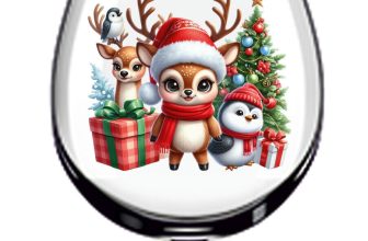 12x Watercolor Christmas Cartoon Reindeer Vinyl Sticker Decal Wine Glass Cup Mug