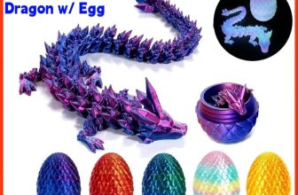 3D Printed Dragon in Egg Crystal Dragon Full Articulated Dragon Colourful Decor