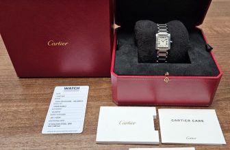 LADIES STEEL CARTIER TANK FRANCAISE 2384 W51008Q3 BRACELET WATCH BOX & MANUALS