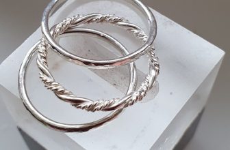 Set Of Three 925 Silver Rings Thumb Finger Stacker, Hammered Handmade UK 🇬🇧