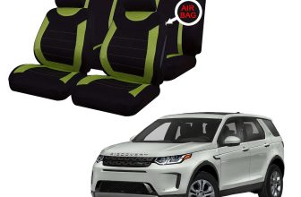 FOR Land Rover Discovery Black/Green Front Car Seat Covers Protectors Full Set