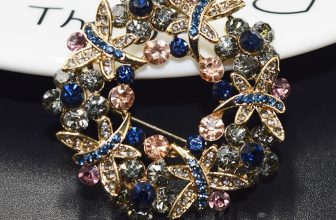 Dragonfly Flower Brooch Vintage Style Diamante Brooch Pin Charm Womens Girls