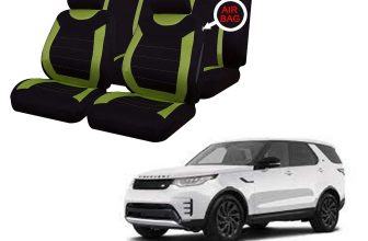 FOR Land Rover Range Rover Black/Green Front Car Seat Covers Protectors Full Set