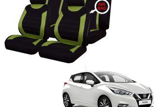 FOR Nissan Micra Green & Black Car Seat Covers Protectors Full Set Washable Pet