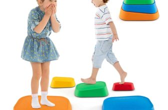 COSTWAY Stepping Stone Kids 5Pcs Non-Slip Toddler River Stone Set Sensory Toy