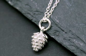 Silver Caledonian Winter Acorn Pine Cone Silver Necklace Pendant 925 Sterling