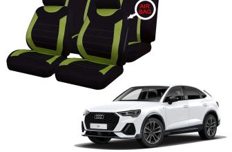 FOR Audi Q3 Green & Black Car Seat Covers Protectors Full Set Washable Pet