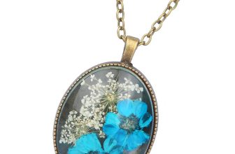 Delicate Oval Vintage Dried Flower Charming Women Necklace Jewelry Gifts