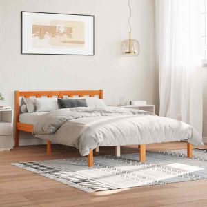 Bed Frame Home Bedstead Bed Base Mattress Foundation Solid Pinewood vidaXL