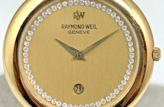 RAYMOND WEIL 31mm 5353 DATE VINTAGE 18K GOLD ELECTROPLATED WATCH QUARTZ F570