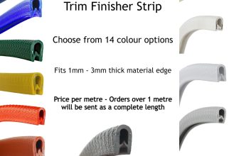Coloured PVC Rubber Edge Protector Finisher Trim Strip Fits 1-3mm Panel (Metre)