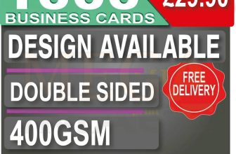1000 Business Cards Printed, FULL COLOUR, DOUBLE SIDED, 400GSM, FAST DISPATCH