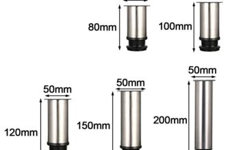 4pcs Stainless Steel Furniture Legs Adjustable Cabinet Sofa Table Feet Black UK