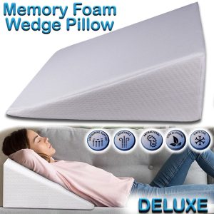 Wedge Pillow Large Memory Foam Back Leg Support Acid Reflux Raised Bed Recovery