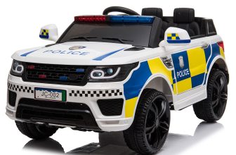 12V 7Ah Remote Control Police Car Dual Drive White Kids Toy Vehicle