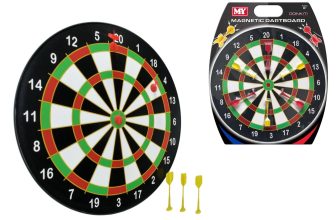 NEW 16″ 6 DARTS PROFESSIONAL MAGNETIC KIDS TOY PLAY DART BOARD DARTBOARD