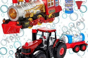 KIDS BUBBLE STEAM TRAIN TRACTOR TRUCK BUMP AND GO TOY CAR MACHINE LIGHTS SOUND