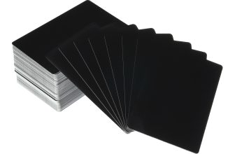 0.45mm Metal Business Cards Laser Engraving Aluminum Name Card Black 100pcs