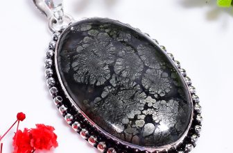 Marcasite Agate Gemstone Vintage Handmade Jewelry925 Silver Pendant 2.1″ KK9545